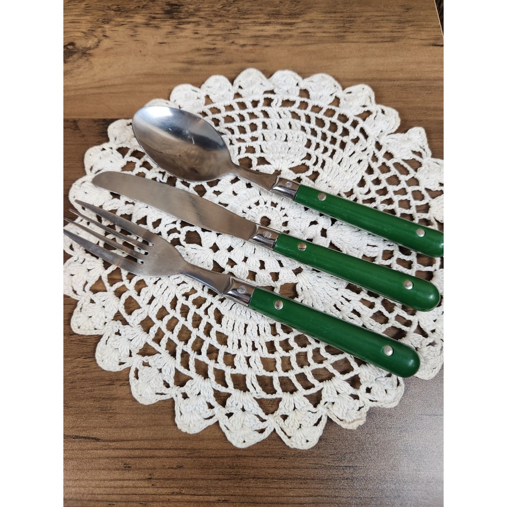 3-Pieces Washington Forge Mardi Gras Stainless Flatware Green